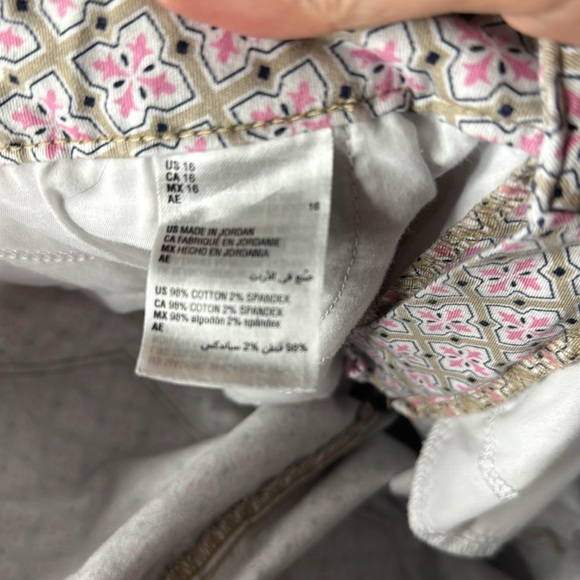 Charter Club Lexington Straight Floral Print Blue Jean Cut Pants, Size 16 - Picture 7 of 7